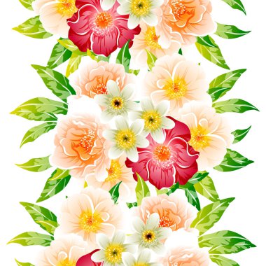 Renkli vintage tarzı çiçekler pürüzsüz desen
