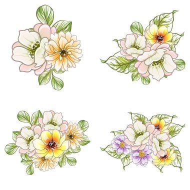 Renkli vintage tarzı çiçekler pürüzsüz desen