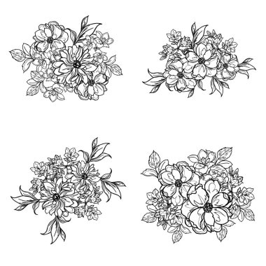 Kusursuz tek renkli klasik çiçek deseni