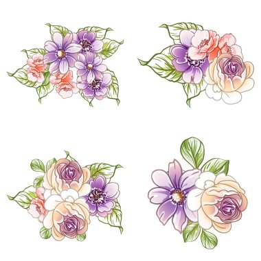 Renkli vintage tarzı çiçekler pürüzsüz desen