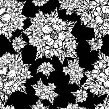 Kusursuz tek renkli klasik çiçek deseni