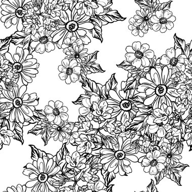 Kusursuz tek renkli klasik çiçek deseni