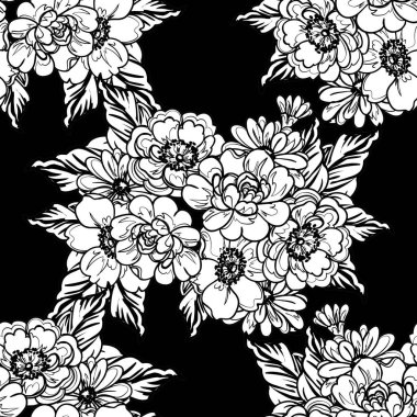 Kusursuz tek renkli klasik çiçek deseni