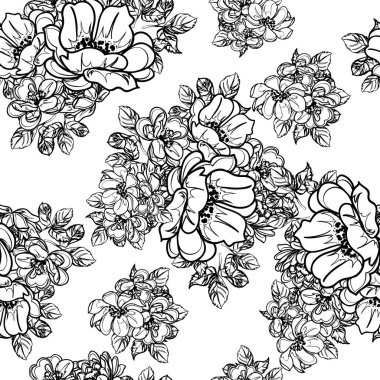 Kusursuz tek renkli klasik çiçek deseni