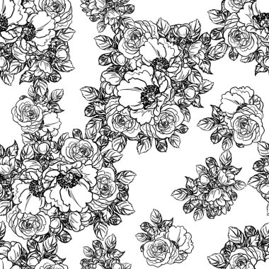 Kusursuz tek renkli klasik çiçek deseni