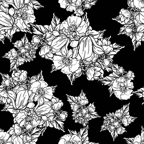 ปแบบดอกไม สไตล นเทจส ยวไร รอยต — ภาพเวกเตอร์สต็อก