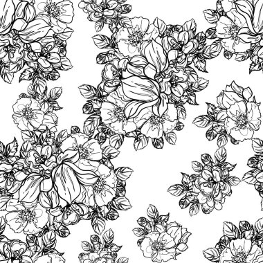 Kusursuz tek renkli klasik çiçek deseni