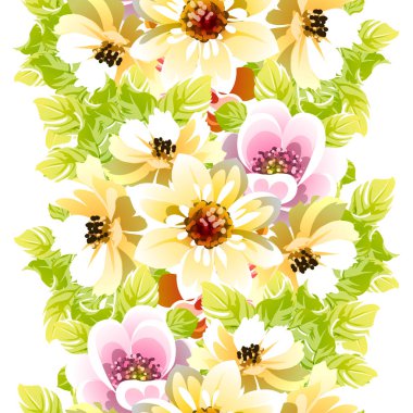 Renkli vintage tarzı çiçekler pürüzsüz desen