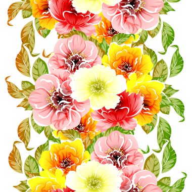 Renkli vintage tarzı çiçekler pürüzsüz desen