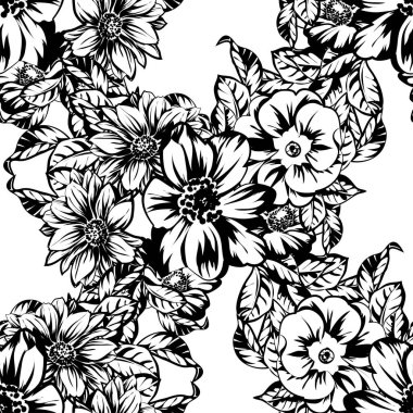 Kusursuz tek renkli klasik çiçek deseni