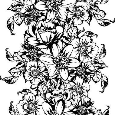 Kusursuz tek renkli klasik çiçek deseni