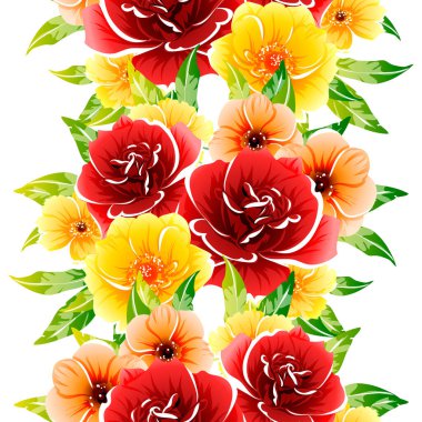 Renkli vintage tarzı çiçekler pürüzsüz desen