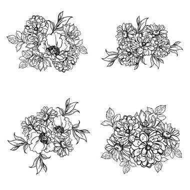 Kusursuz tek renkli klasik çiçek deseni