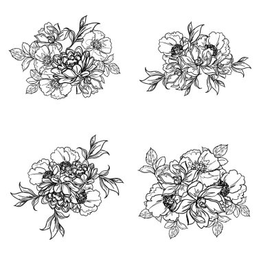 Kusursuz tek renkli klasik çiçek deseni