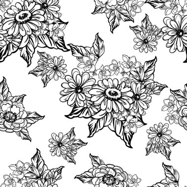 Kusursuz tek renkli klasik çiçek deseni