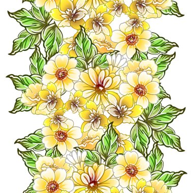 Renkli vintage tarzı çiçekler pürüzsüz desen