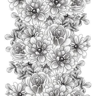 Kusursuz tek renkli klasik çiçek deseni