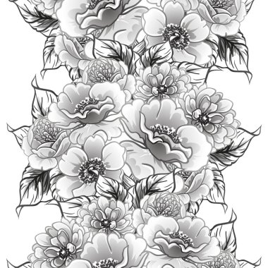 Kusursuz tek renkli klasik çiçek deseni