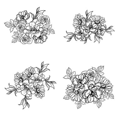 Kusursuz tek renkli klasik çiçek deseni