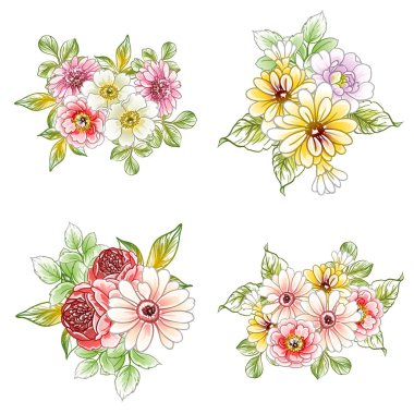 Renkli vintage tarzı çiçekler pürüzsüz desen