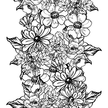 Kusursuz tek renkli klasik çiçek deseni