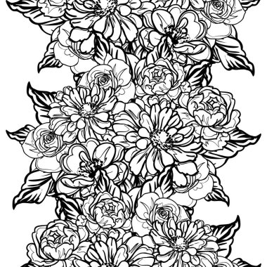 Kusursuz tek renkli klasik çiçek deseni