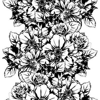 Kusursuz tek renkli klasik çiçek deseni