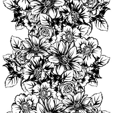 Kusursuz tek renkli klasik çiçek deseni