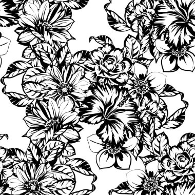 Kusursuz tek renkli klasik çiçek deseni