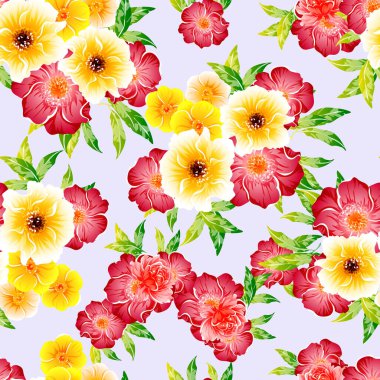 Renkli vintage tarzı çiçekler pürüzsüz desen