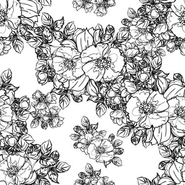 Kusursuz tek renkli klasik çiçek deseni