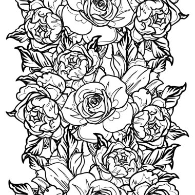 Kusursuz tek renkli klasik çiçek deseni