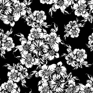 Kusursuz tek renkli klasik çiçek deseni