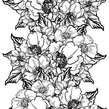 Kusursuz tek renkli klasik çiçek deseni