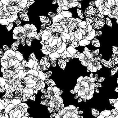 Kusursuz tek renkli klasik çiçek deseni