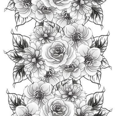 Kusursuz tek renkli klasik çiçek deseni