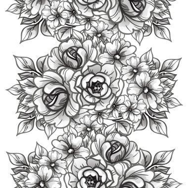 Kusursuz tek renkli klasik çiçek deseni