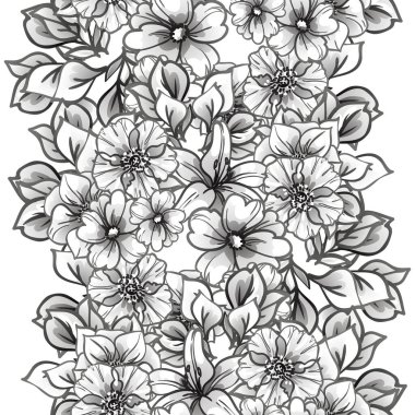 Kusursuz tek renkli klasik çiçek deseni