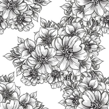 Kusursuz tek renkli klasik çiçek deseni