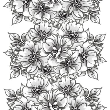 Kusursuz tek renkli klasik çiçek deseni