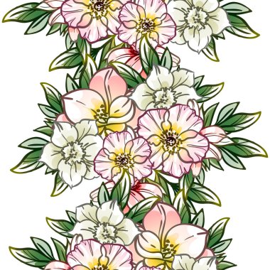 Renkli vintage tarzı çiçekler pürüzsüz desen