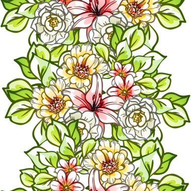 Renkli vintage tarzı çiçekler pürüzsüz desen