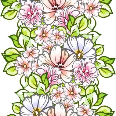 Renkli vintage tarzı çiçekler pürüzsüz desen