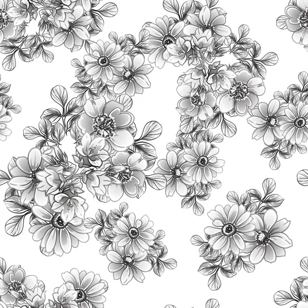 Kusursuz tek renkli klasik çiçek deseni