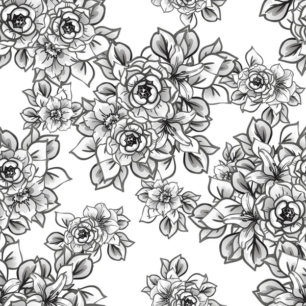 Kusursuz tek renkli klasik çiçek deseni