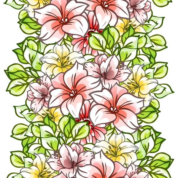 Fleurs Style Vintage Coloré Motif Sans Couture — Image vectorielle