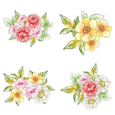 Renkli vintage tarzı çiçekler pürüzsüz desen