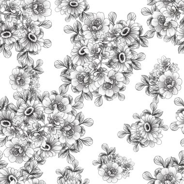 Kusursuz tek renkli klasik çiçek deseni