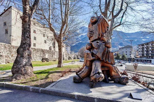 A cidade velha de Aosta, Valle d 'aosta, Itália — Fotografia de Stock