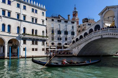 Canal Grande ve Rialto Köprüsü, Venedik, Veneto, İtalya
